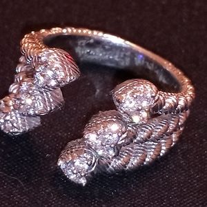 Judith ripka diamond and silver ring